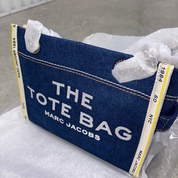 Marc Jacobs The Small Tote Shoulder bag Denim Tote New Sealed - Picture 7 of 14